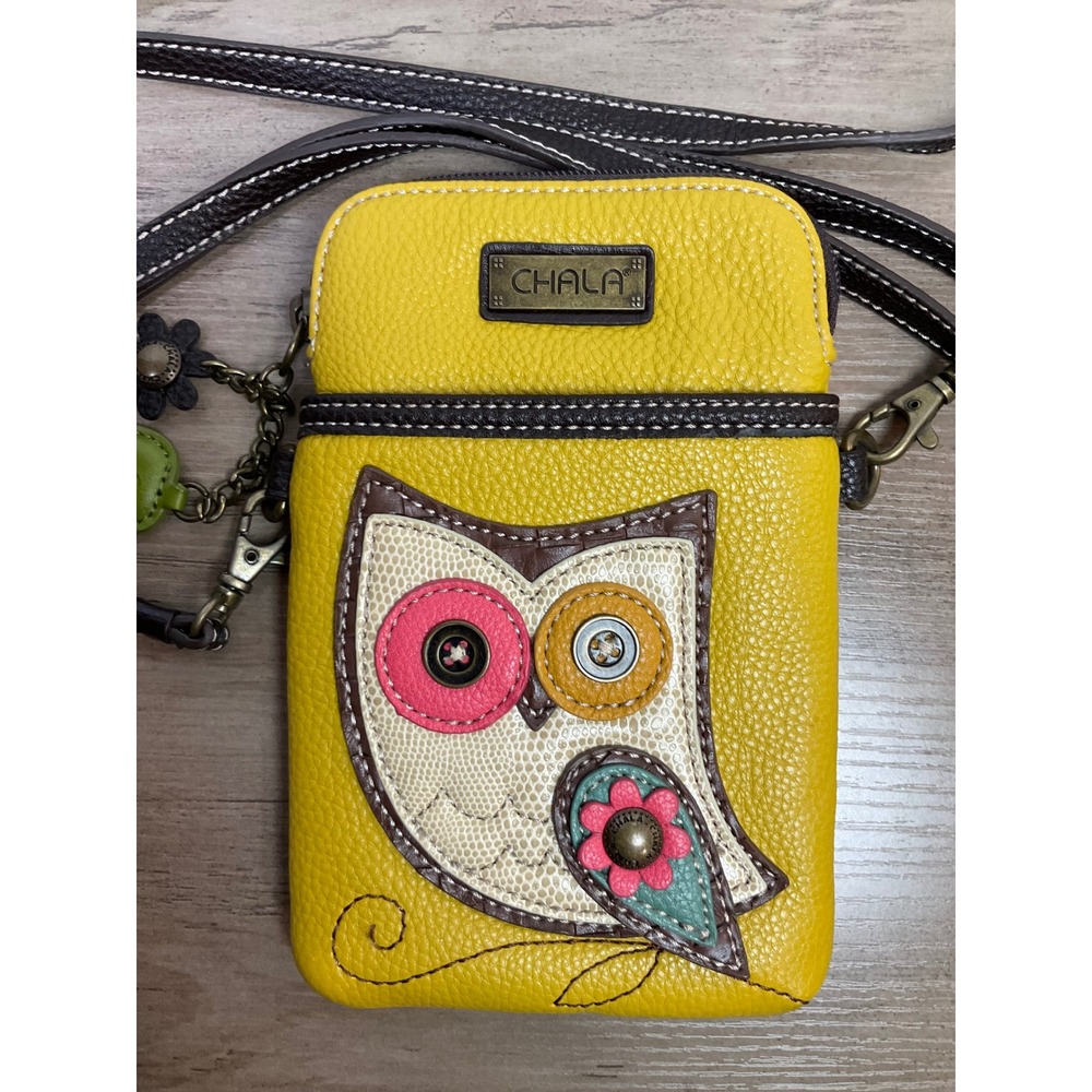 Chala Owl Cellphone Crossbody Handbag - Convertible Strap‎ Vegan Leather